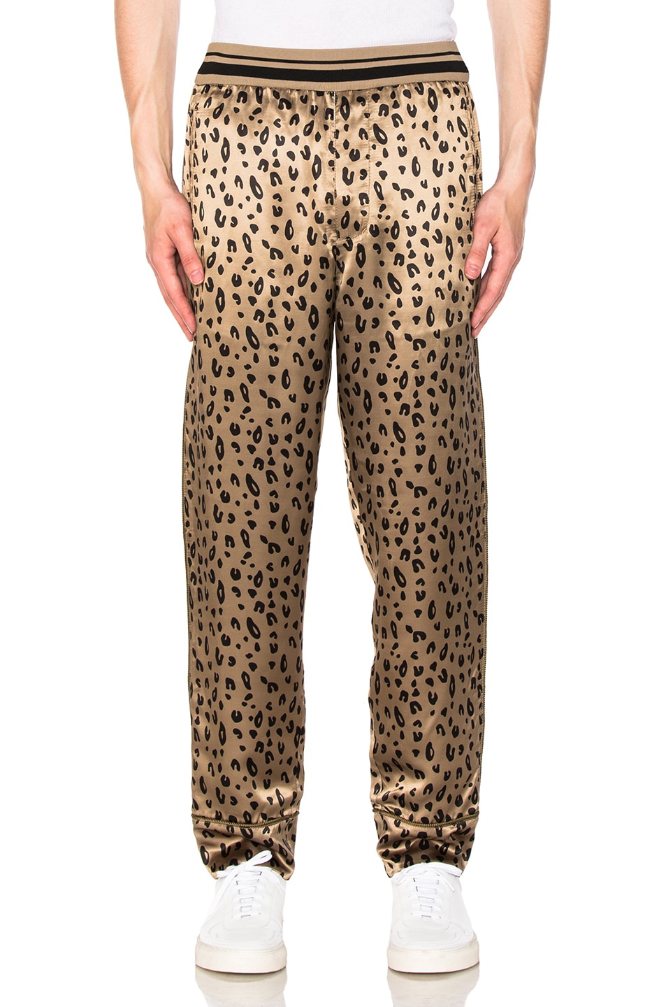Image 1 of 3.1 phillip lim Reversible Cropped Elastic Waist Pajama Pant in Leopard
