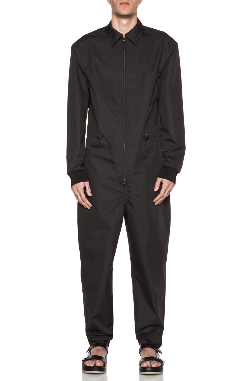 Image 1 of 3.1 phillip lim Zip Front Cotton-Blend Jumpsuit in Anthracite