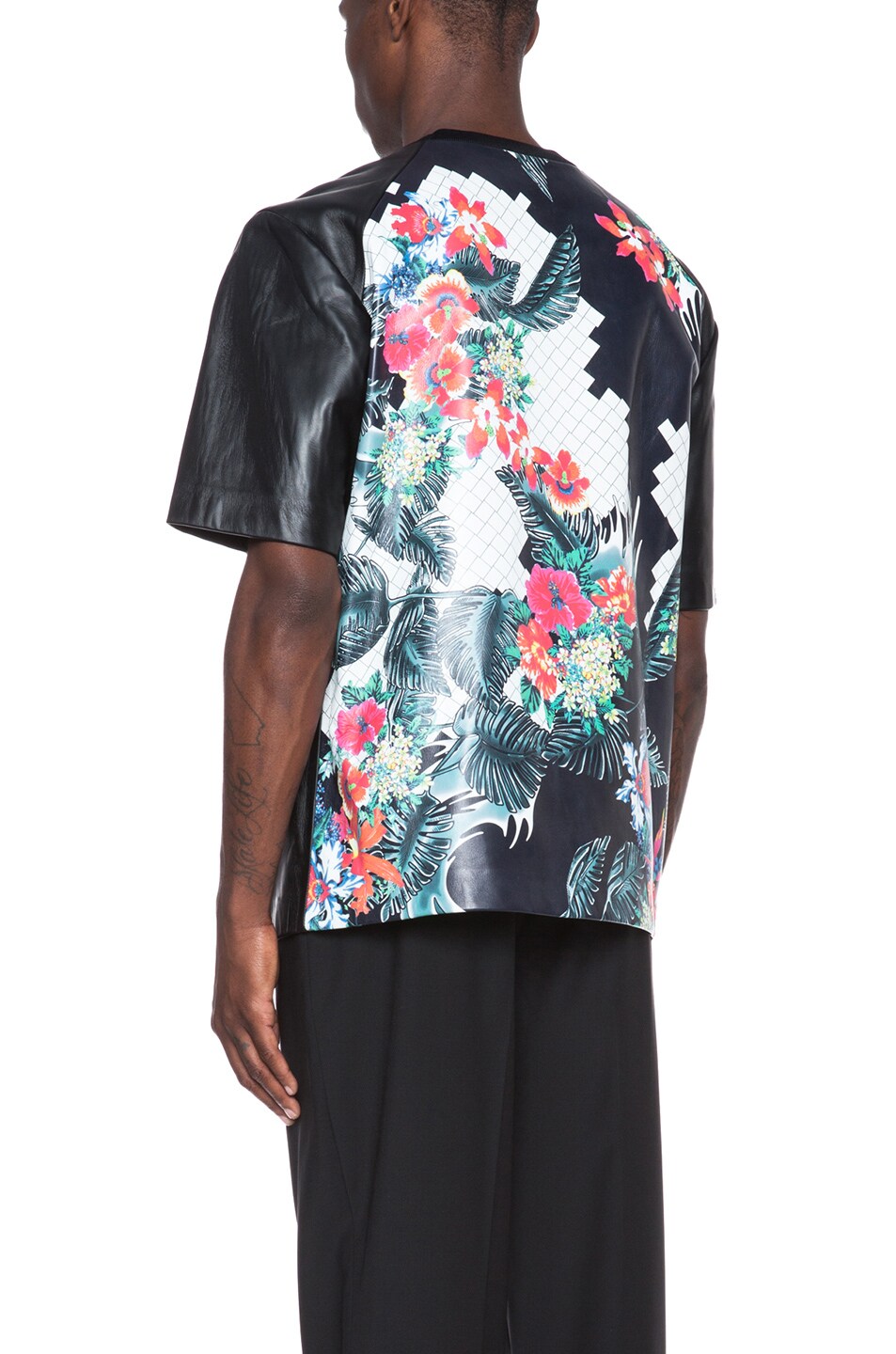 Image 1 of 3.1 phillip lim Oversized Lambskin Leather Tee with Combo Back in Multi