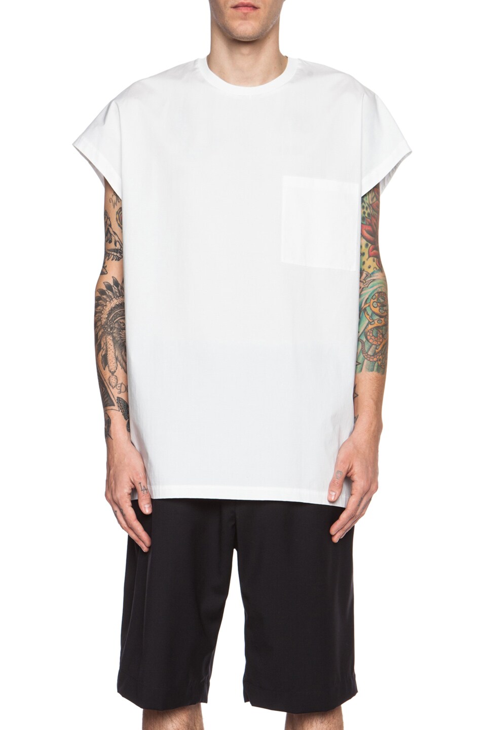 Image 1 of 3.1 phillip lim Cut Off Cotton-Blend Tank in White