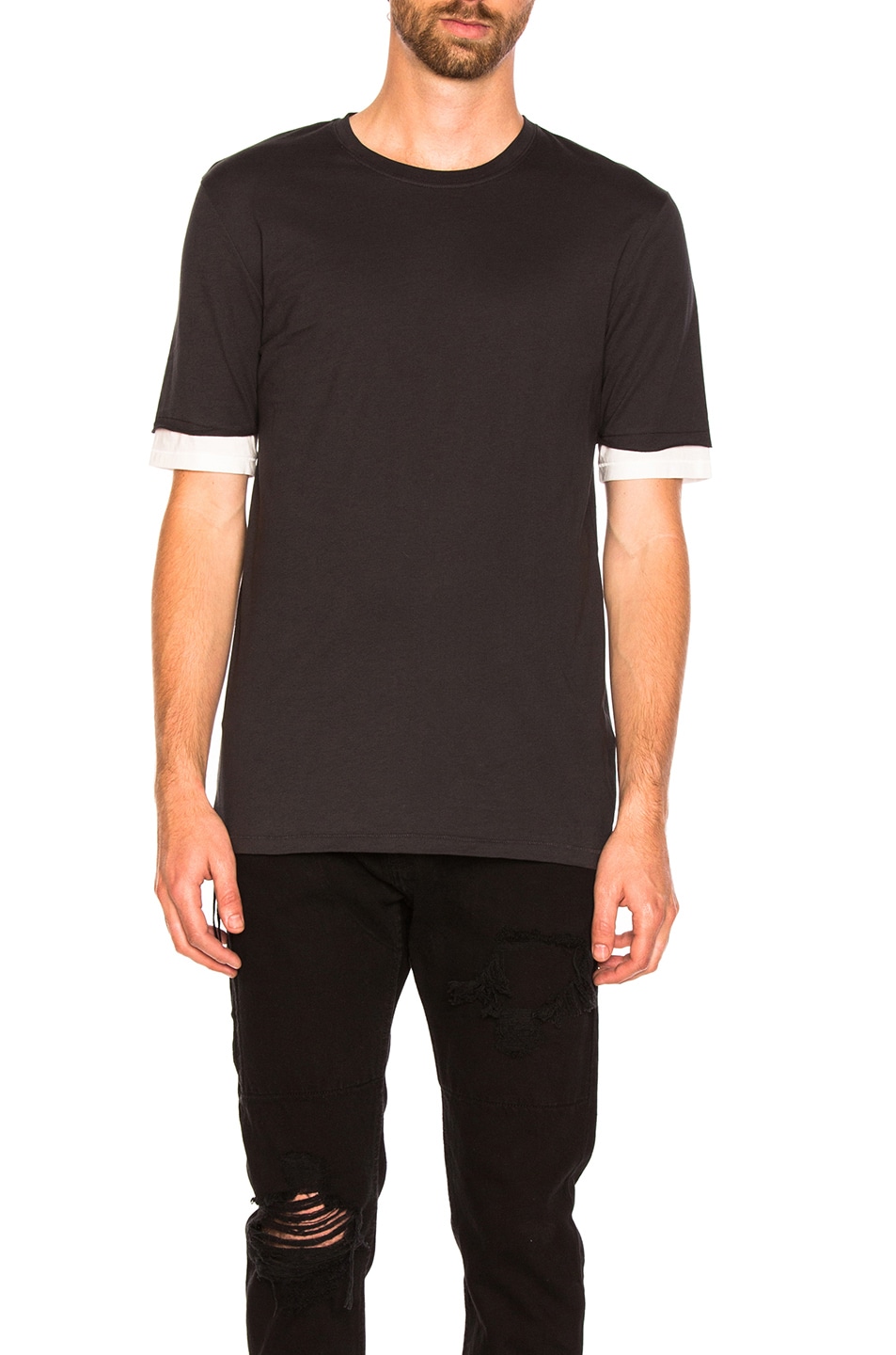 Image 1 of 3.1 phillip lim Double Layer Tee in Soft Black