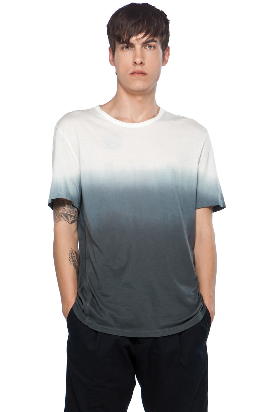 Image 1 of 3.1 phillip lim Dip Dye Gradient Tee in Ivory & Soft Black