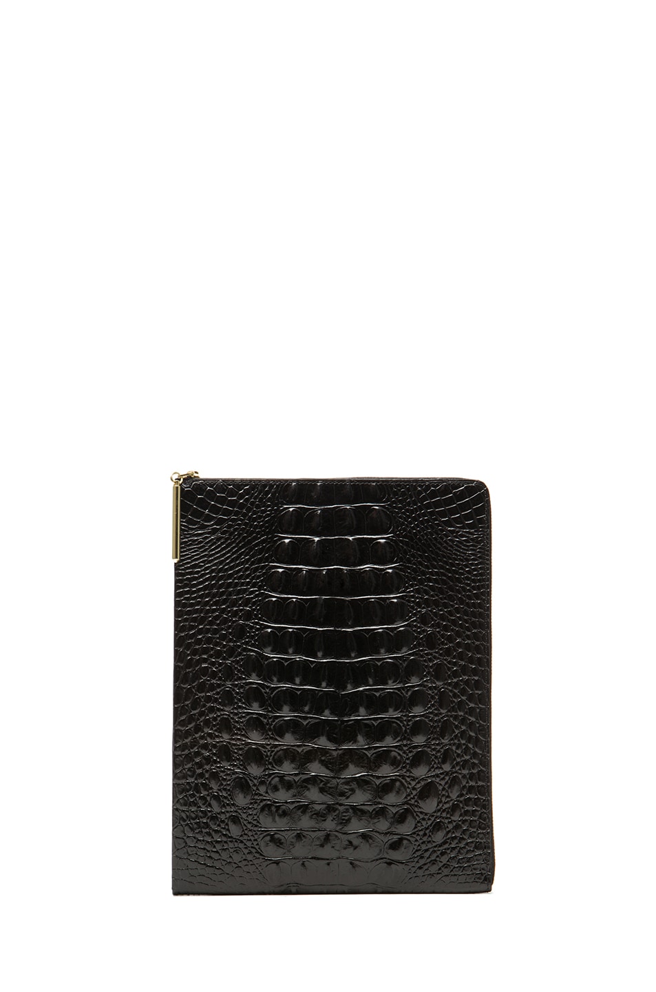 Image 1 of 3.1 phillip lim Embossed Leather iPad Sleeve in Black Croc