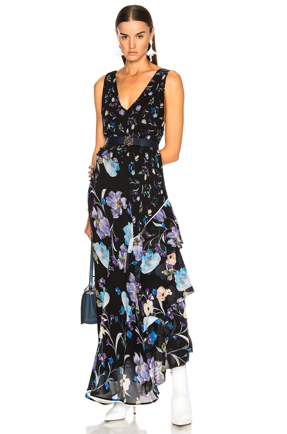 Image 1 of 3.1 phillip lim Floral Ruffle Dress in Black