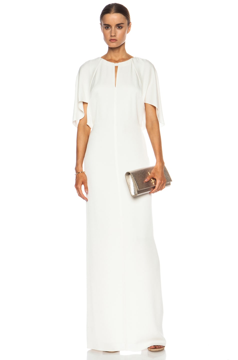 Image 1 of 3.1 phillip lim Draped Keyhole Acetate-Blend Gown in Ivory