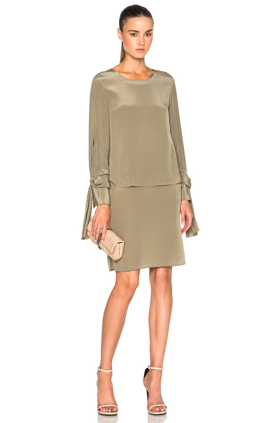 Image 1 of 3.1 phillip lim Layered Long Sleeve Dress in Light Agave