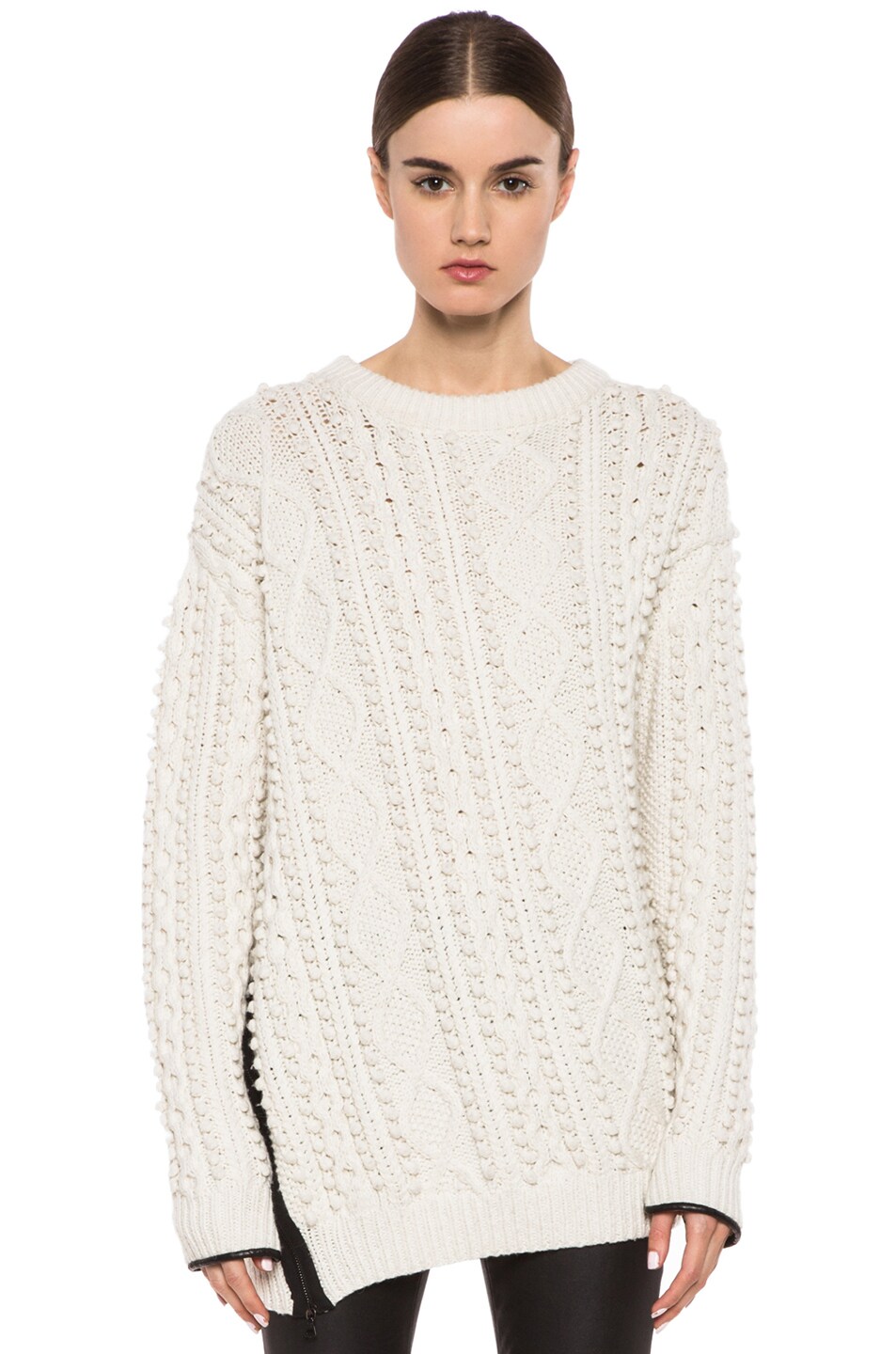 Image 1 of 3.1 phillip lim Exposed Zipper Long Knit Pullover in Ivory
