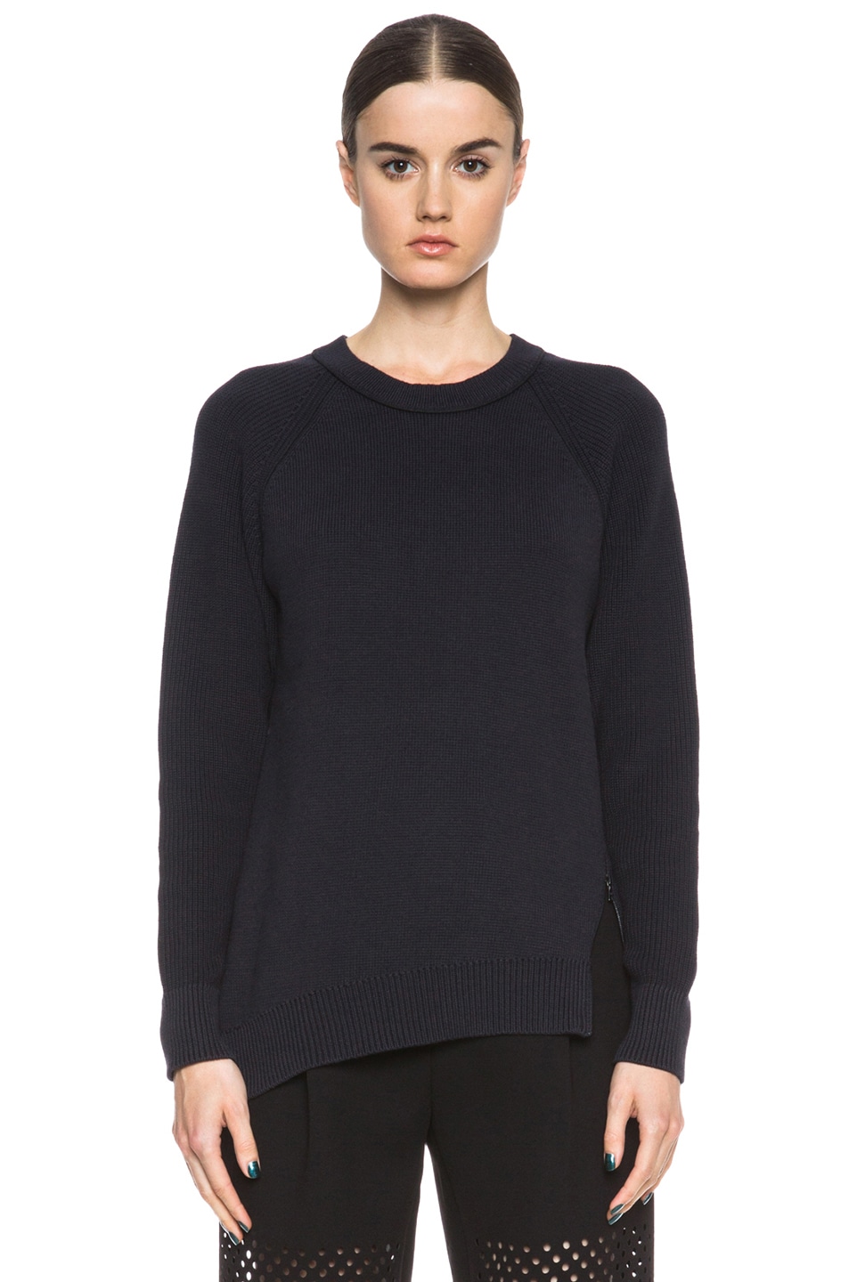 Image 1 of 3.1 phillip lim Knit Crewneck Sweater with Piping in Navy