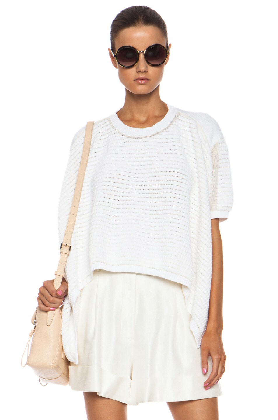 Image 1 of 3.1 phillip lim Chunky Stitch Knit Pullover in White & Ivory