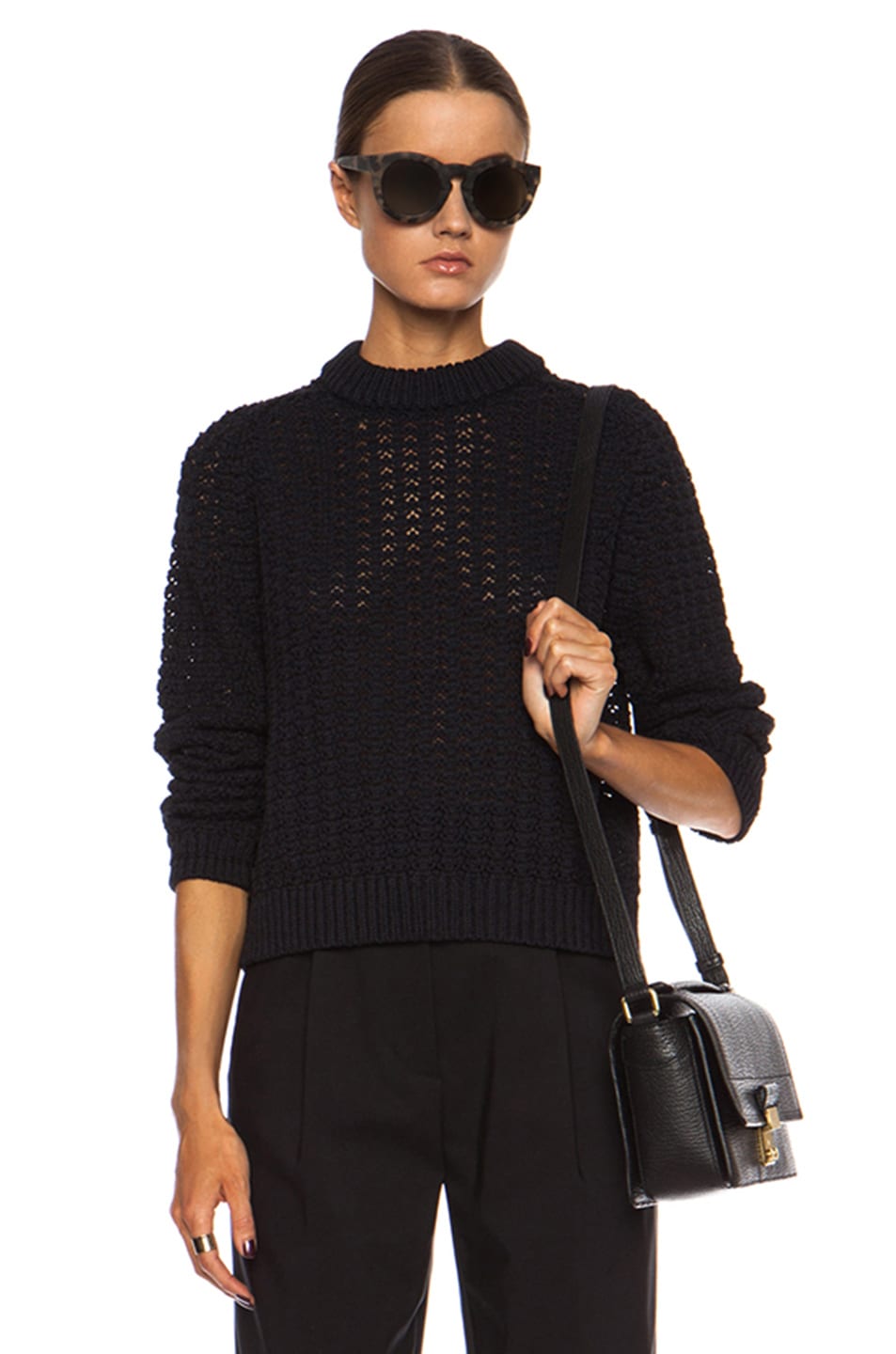 Image 1 of 3.1 phillip lim Chainette Polyamide-Blend Pullover in Midnight