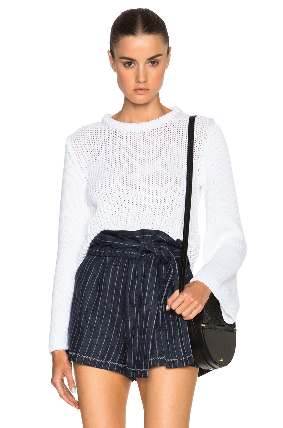 Image 1 of 3.1 phillip lim Cropped Pullover Sweater in White