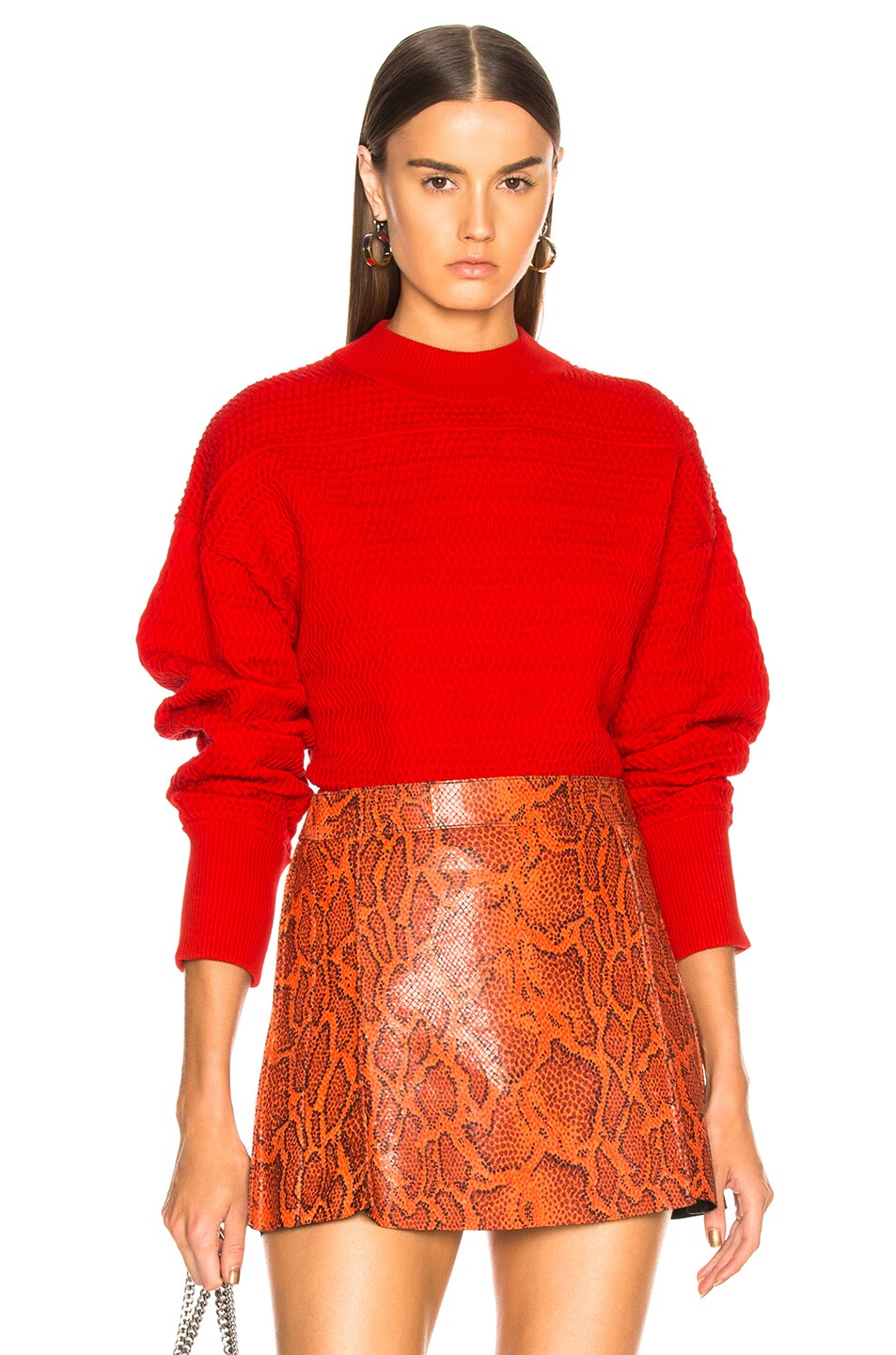 Image 1 of 3.1 phillip lim Cropped Pullover Sweater in Poppy