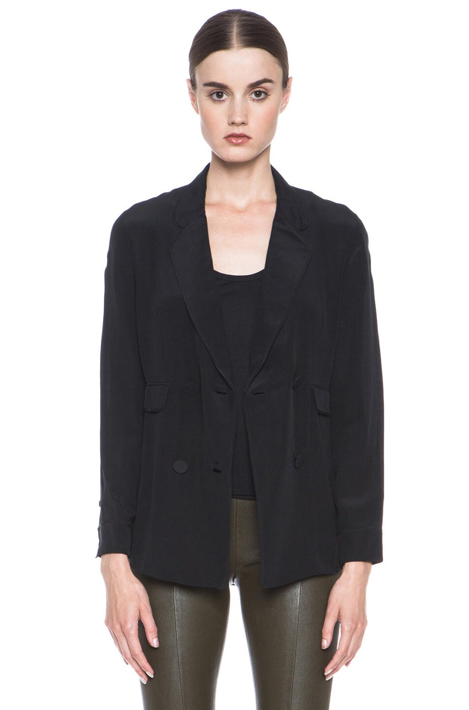 Image 1 of 3.1 phillip lim Pajama Silk Jacket with Piping in in Black