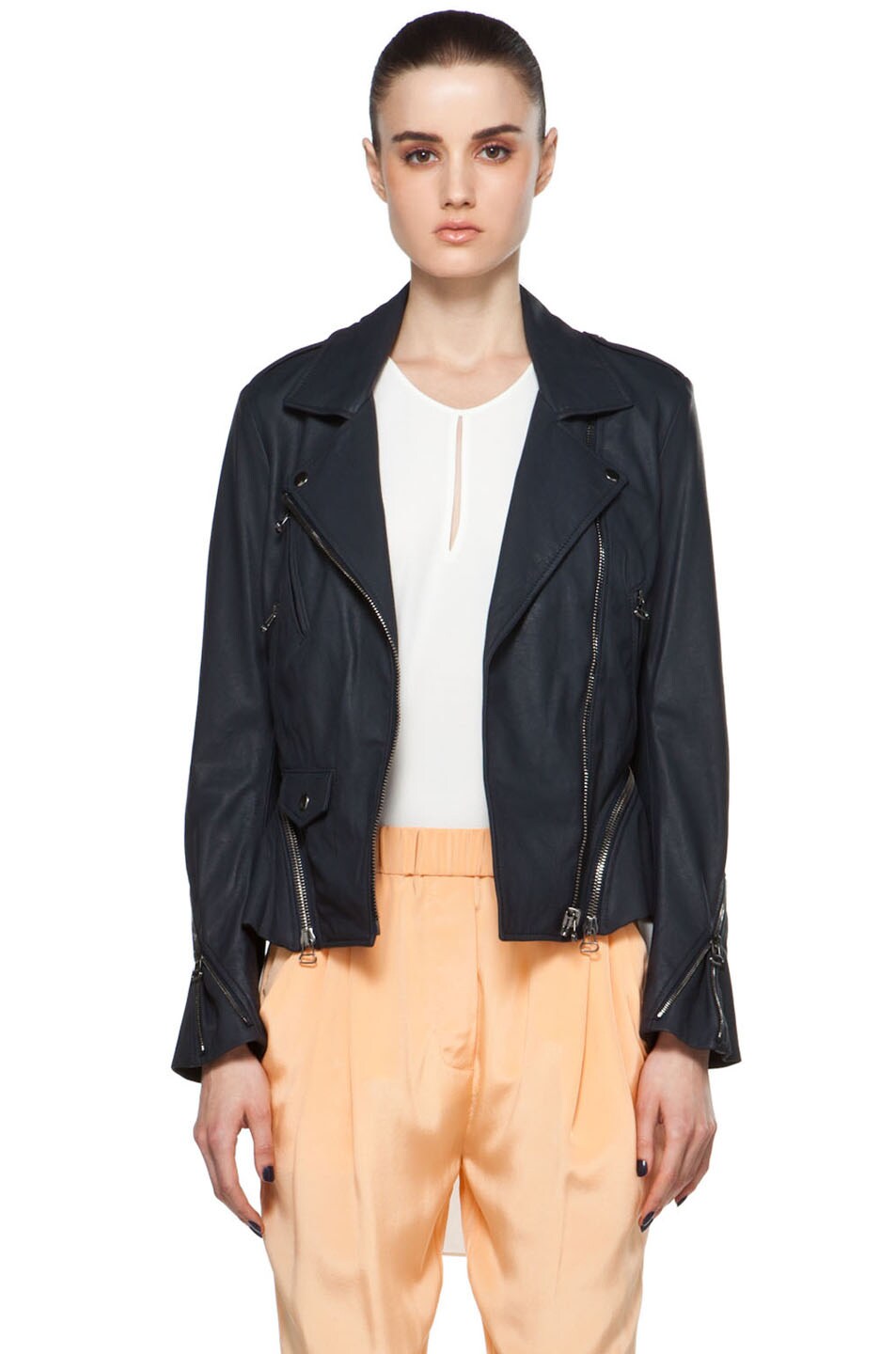 Image 1 of 3.1 phillip lim Contour Motocross Jacket in Navy