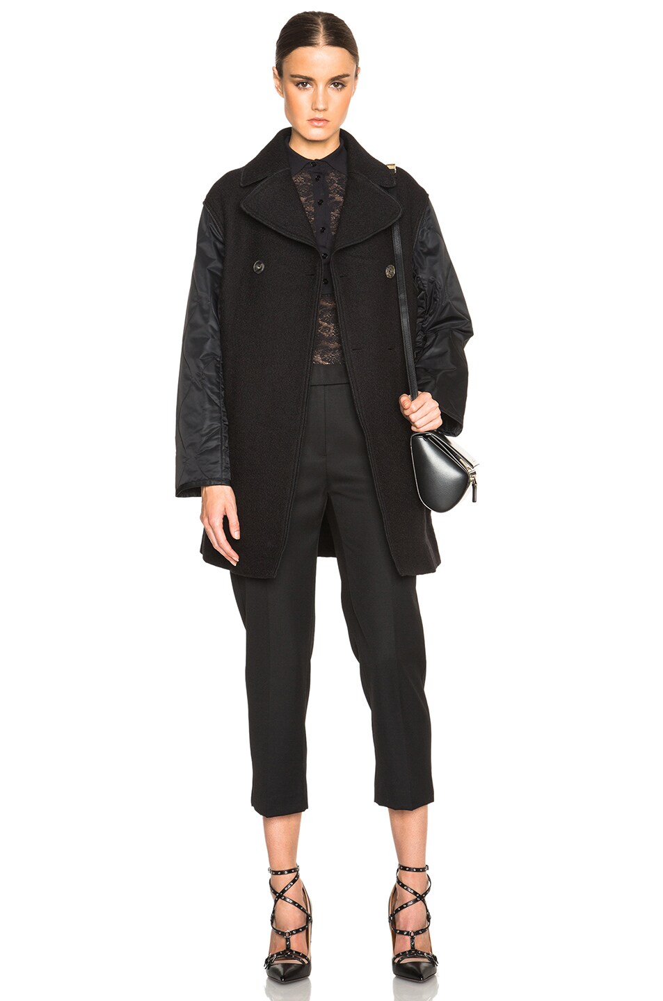 Image 1 of 3.1 phillip lim Quilted Sleeve Peacoat in Black