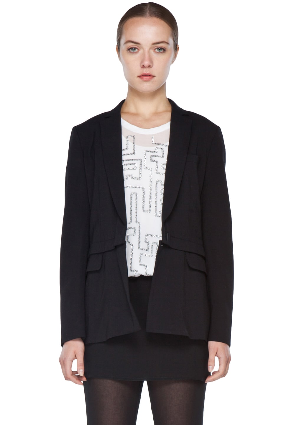 Image 1 of 3.1 phillip lim Blazer with Detachable Lower Panel in Black