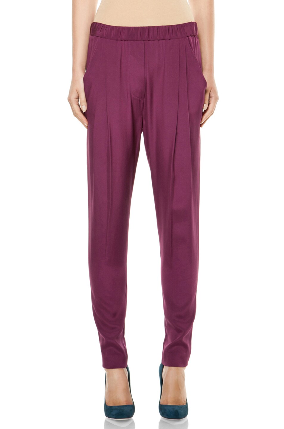 Image 1 of 3.1 phillip lim Draped Pocket Trouser in Berry