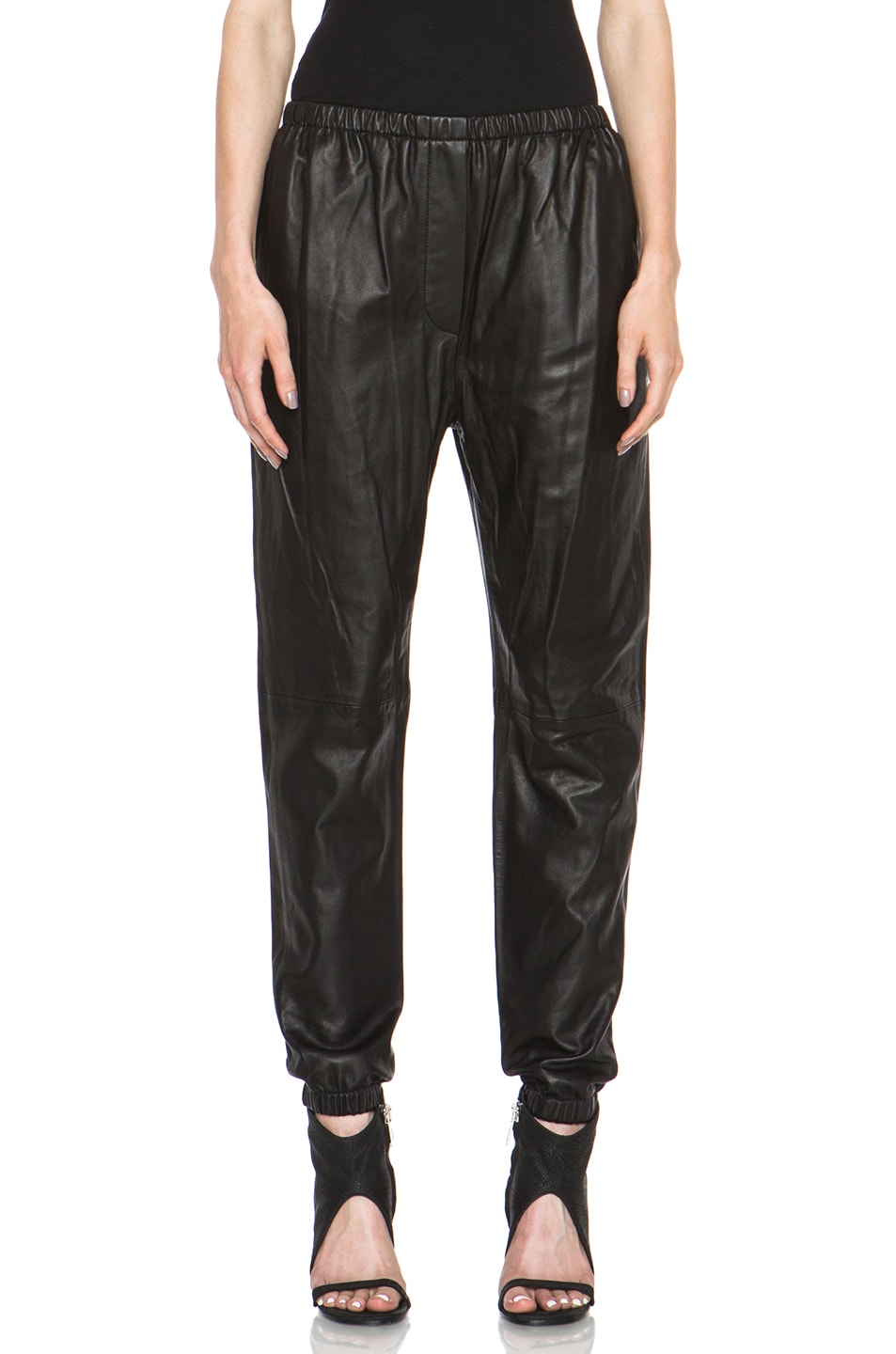 Image 1 of 3.1 phillip lim Lambskin Leather Track Pant in Black