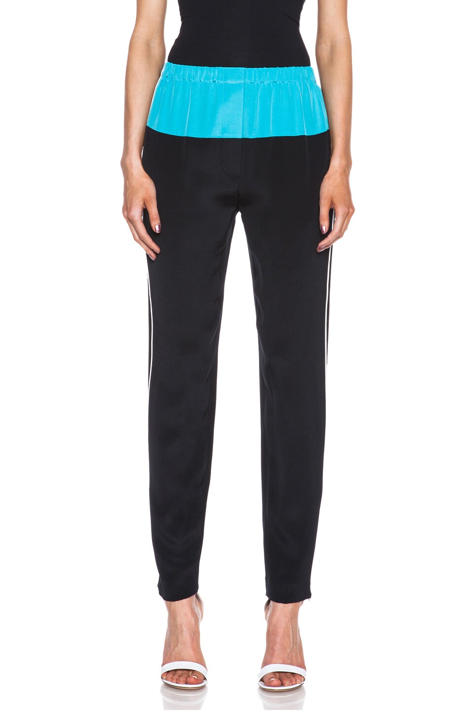 Image 1 of 3.1 phillip lim Contrast Color Silk Jogging Pant in Black