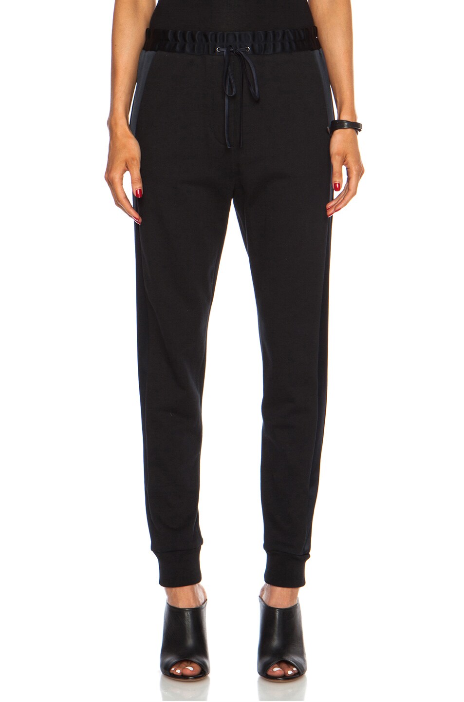 Image 1 of 3.1 phillip lim Slim Cotton Sweatpant with Side Insets in Soft Black