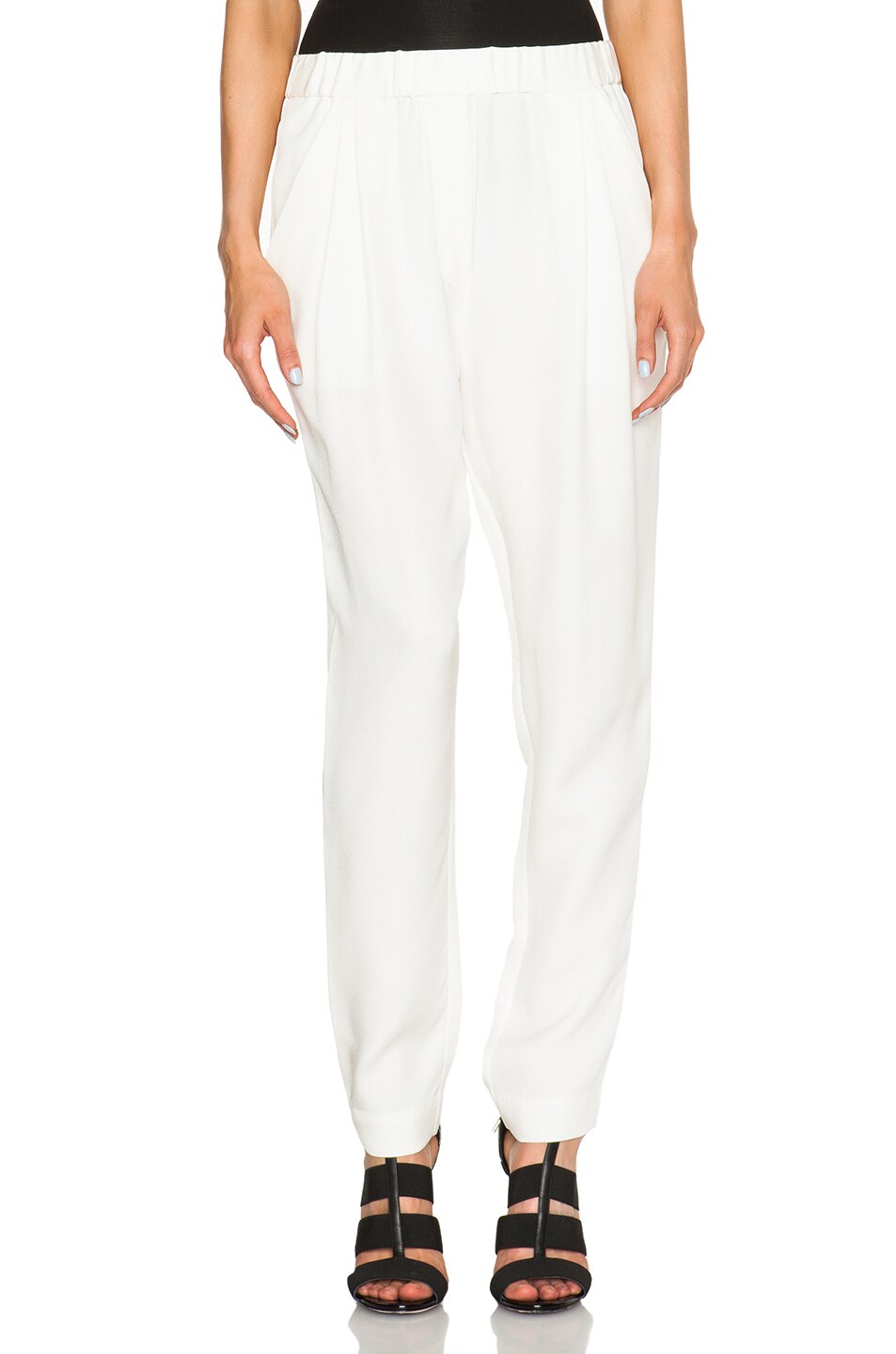 Image 1 of 3.1 phillip lim Silk Draped Pocket Trousers in Antique White