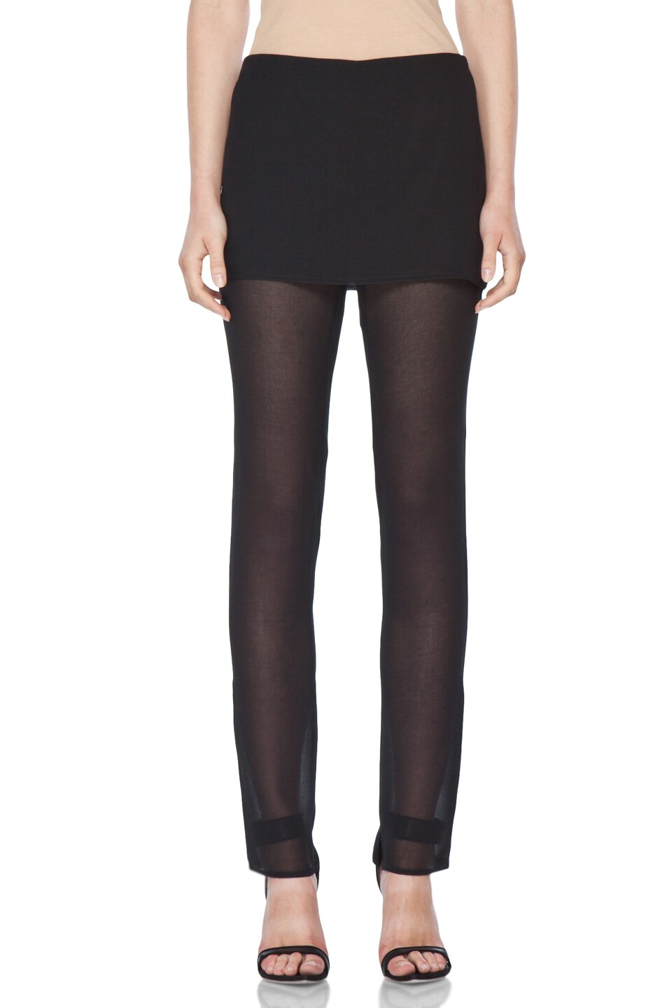 Image 1 of 3.1 phillip lim Slim Leg Trouser with Skirt Overlay in Black