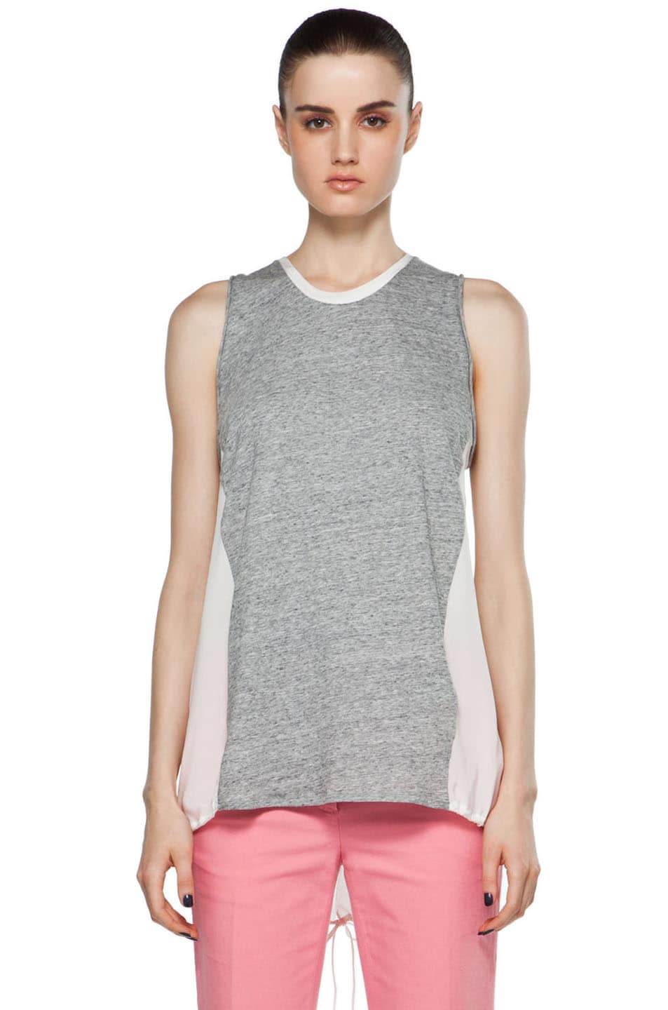 Image 1 of 3.1 phillip lim Sleeveless Tank w/ Kite Wings Back in Grey Stone & Antique White