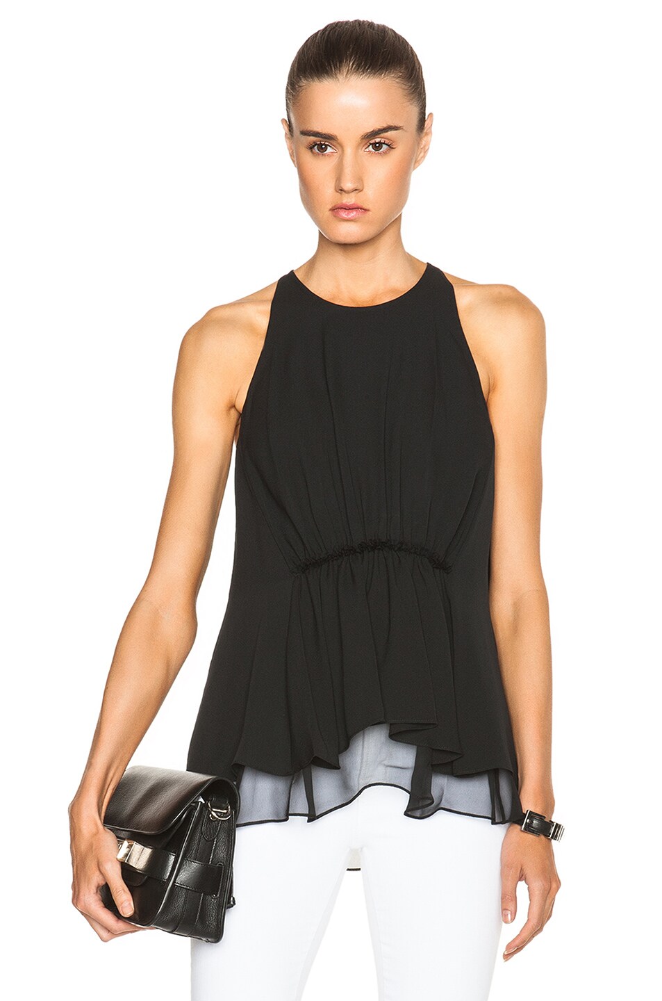 Image 1 of 3.1 phillip lim Crepe Tank with Gathered Waist in Black