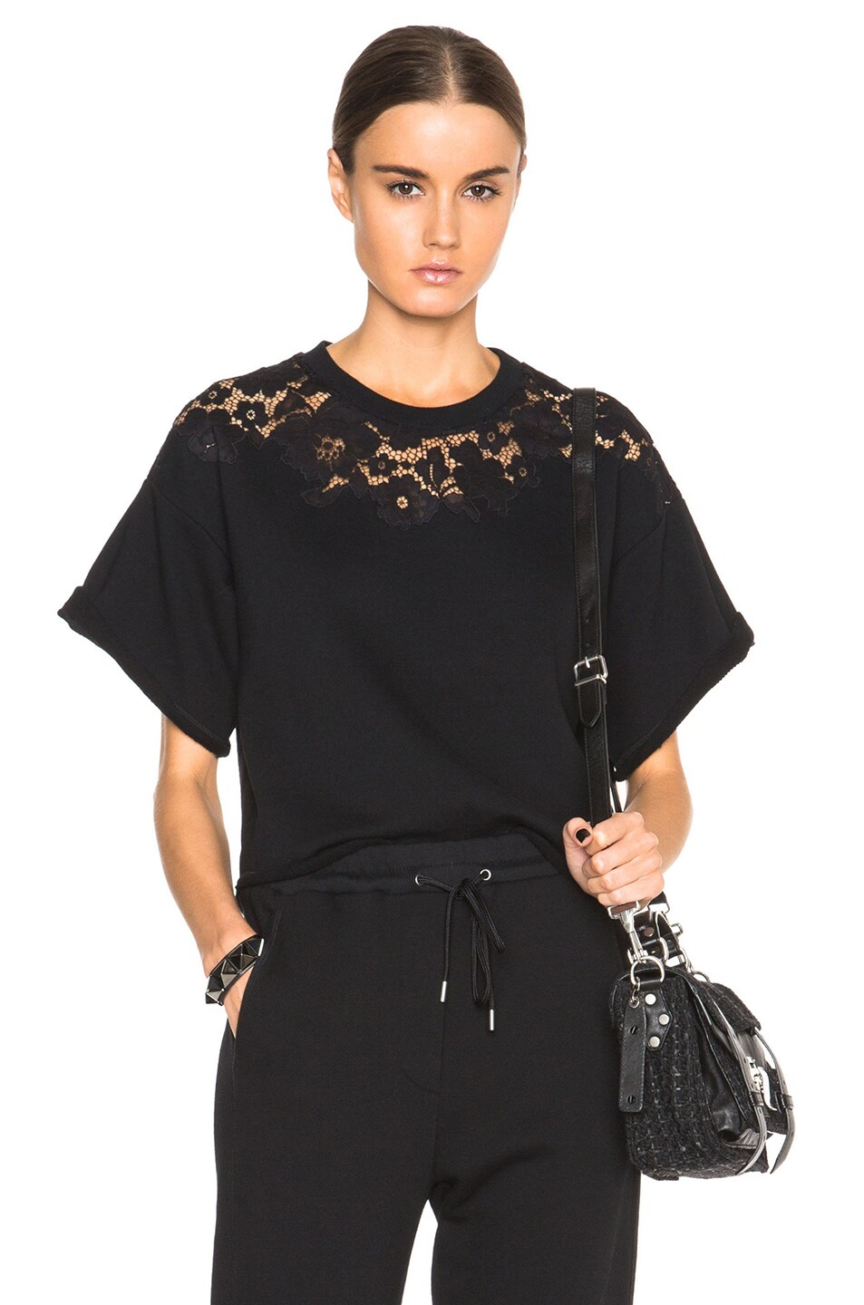 Image 1 of 3.1 phillip lim Boxy Lace Tee in Black