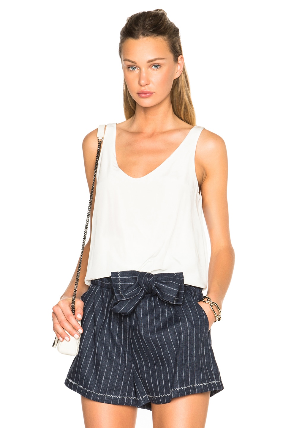 Image 1 of 3.1 phillip lim Twisted Hem Tank Top in Antique White