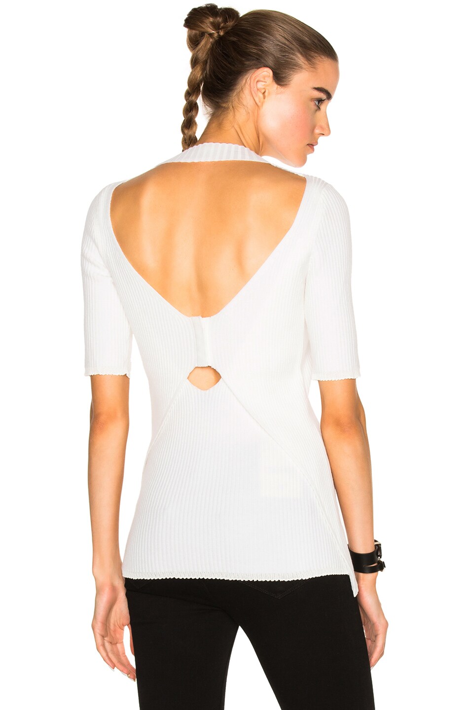 Image 1 of 3.1 phillip lim Plaited Exposed Back Top in White