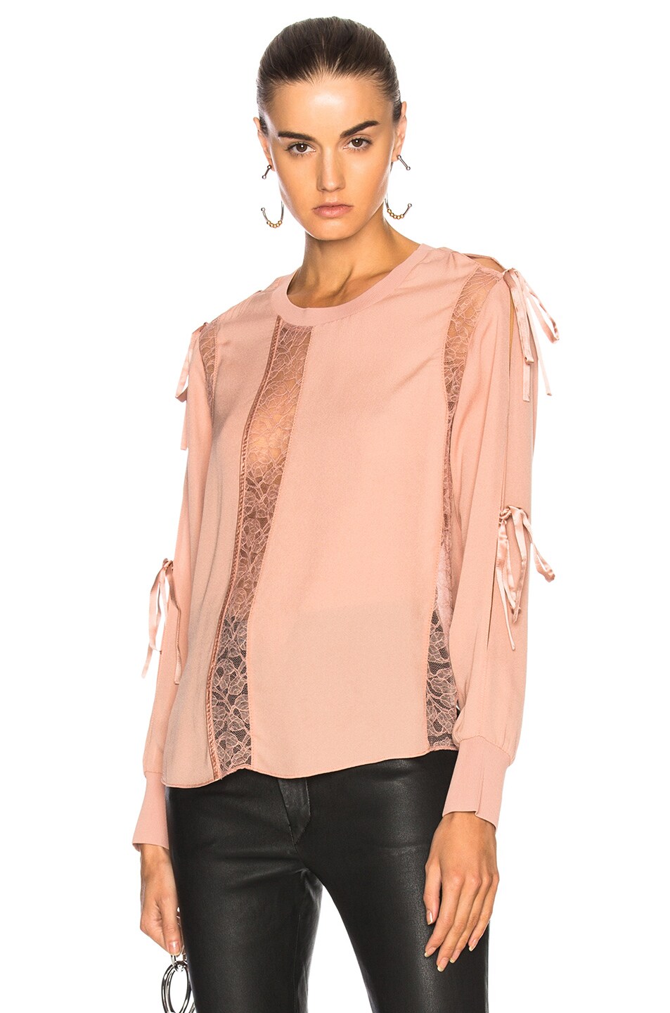 Image 1 of 3.1 phillip lim Long Sleeve Top with Ties in Blush