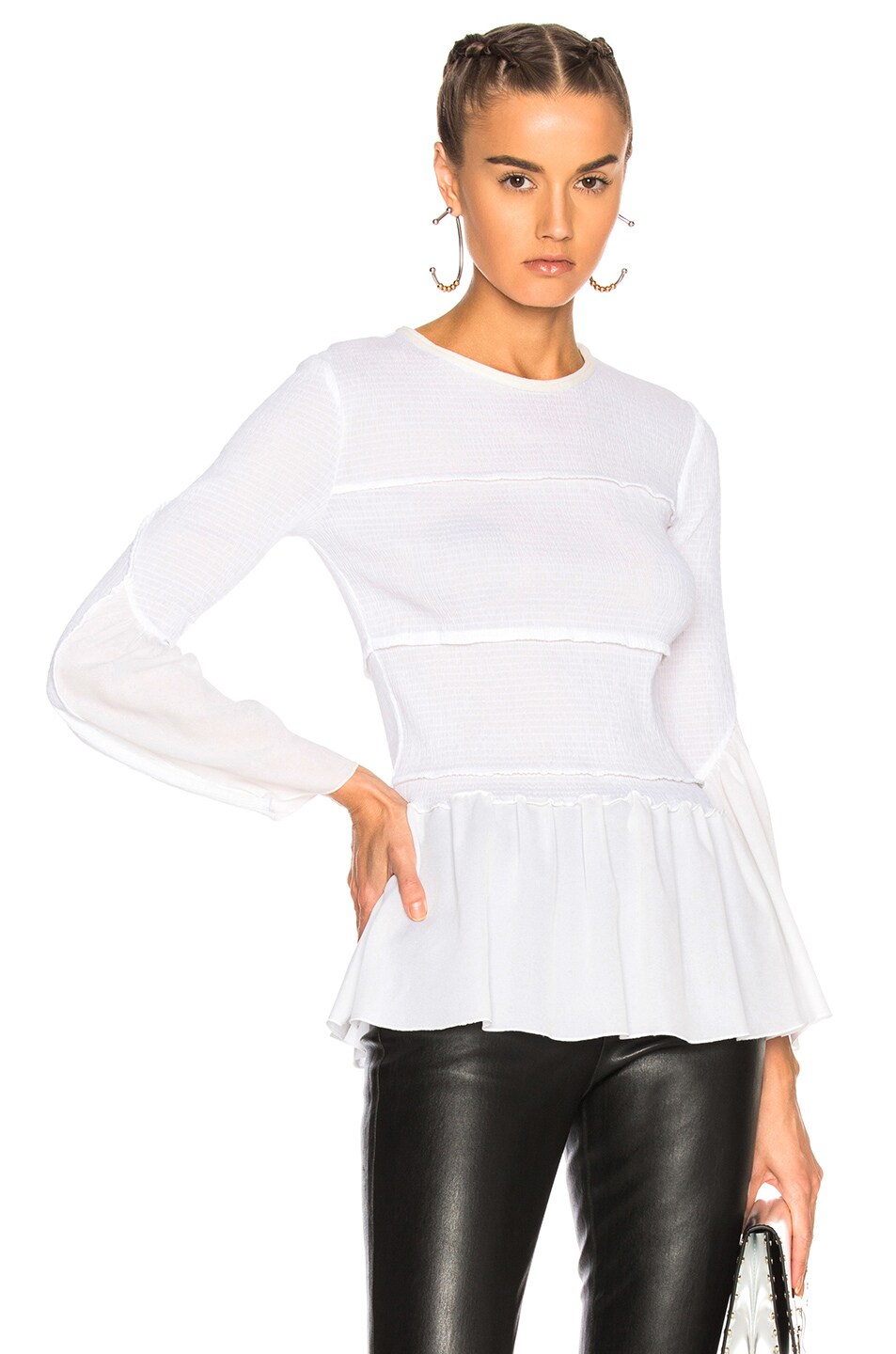 Image 1 of 3.1 phillip lim Smocked Blouse in White
