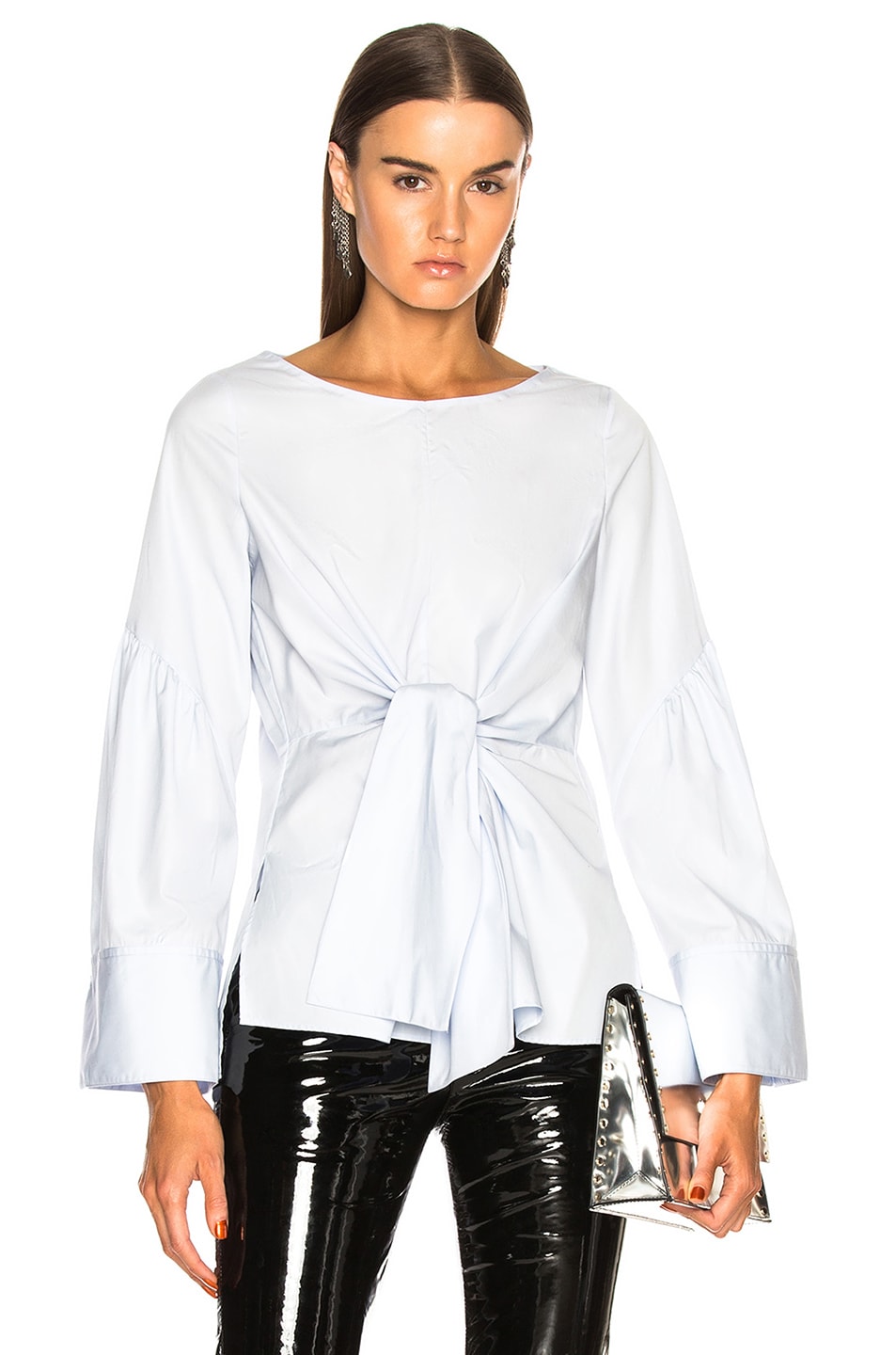 Image 1 of 3.1 phillip lim Front Tie Top in Oxford Blue