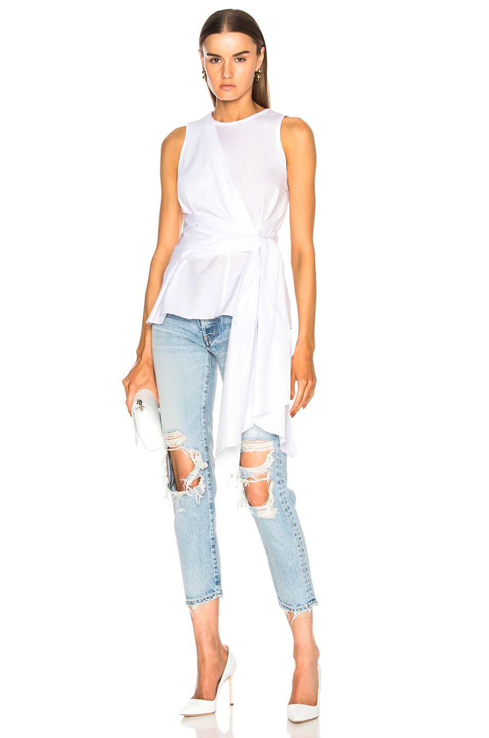 Image 1 of 3.1 phillip lim Twist Front Tank in White