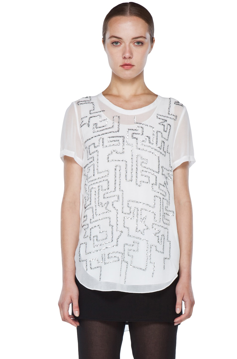Image 1 of 3.1 phillip lim Maze Embroidery Top in Antique White
