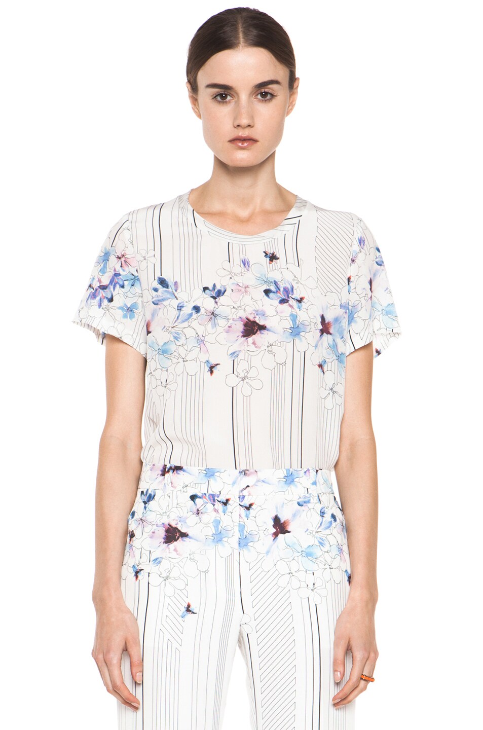Image 1 of 3.1 phillip lim Overlapped Side Tee in Antique White