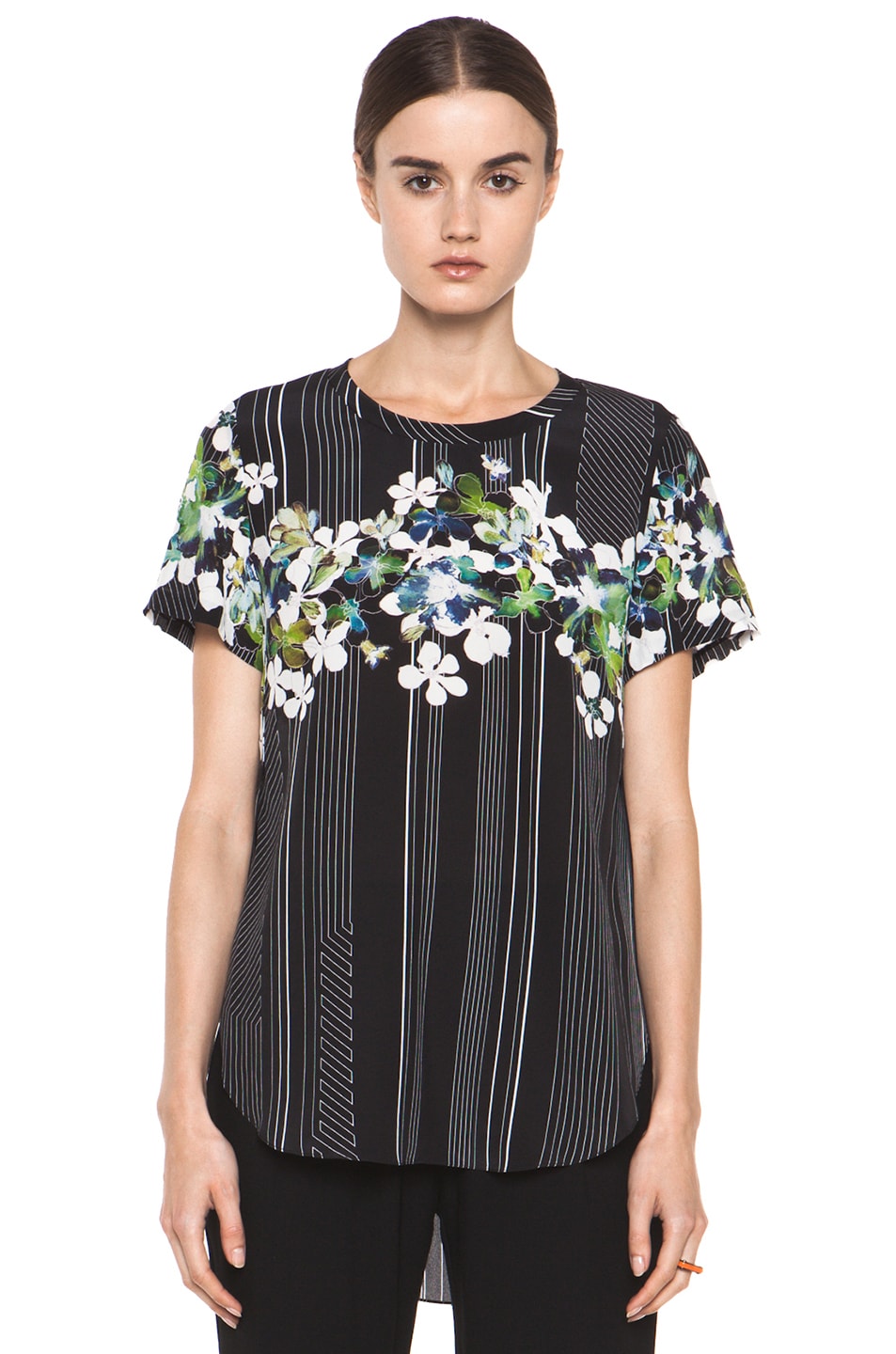 Image 1 of 3.1 phillip lim Overlapped Side Tee in Black
