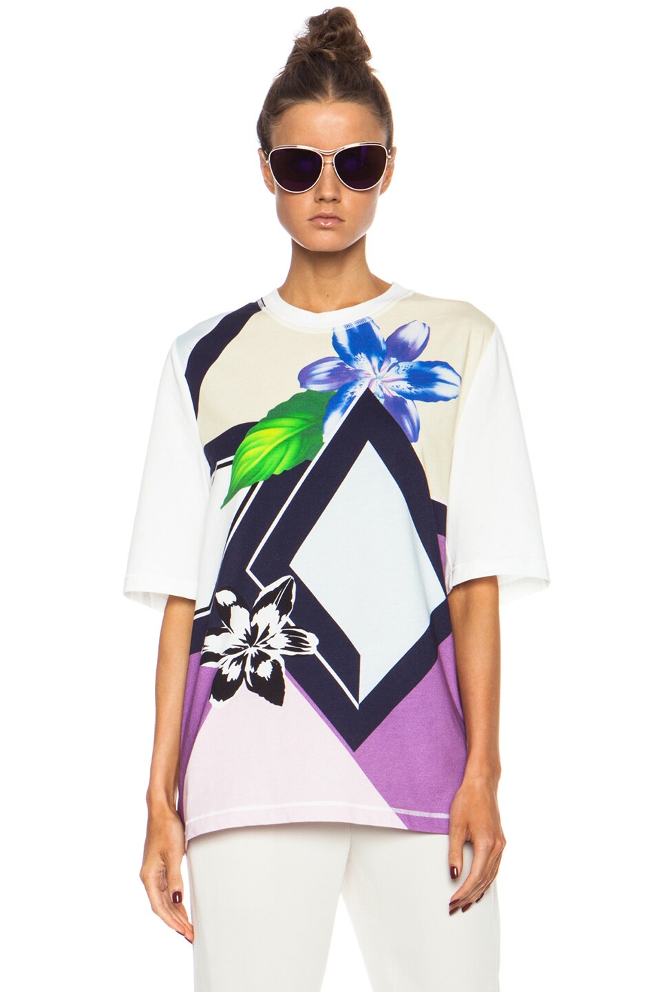Image 1 of 3.1 phillip lim Geo Floral Oversized Tee in Antique White