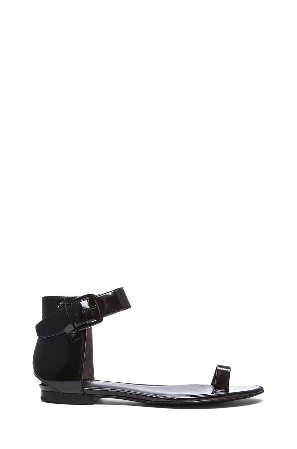 3.1 phillip lim Isabela Leather Flat Sandals in Black | FWRD
