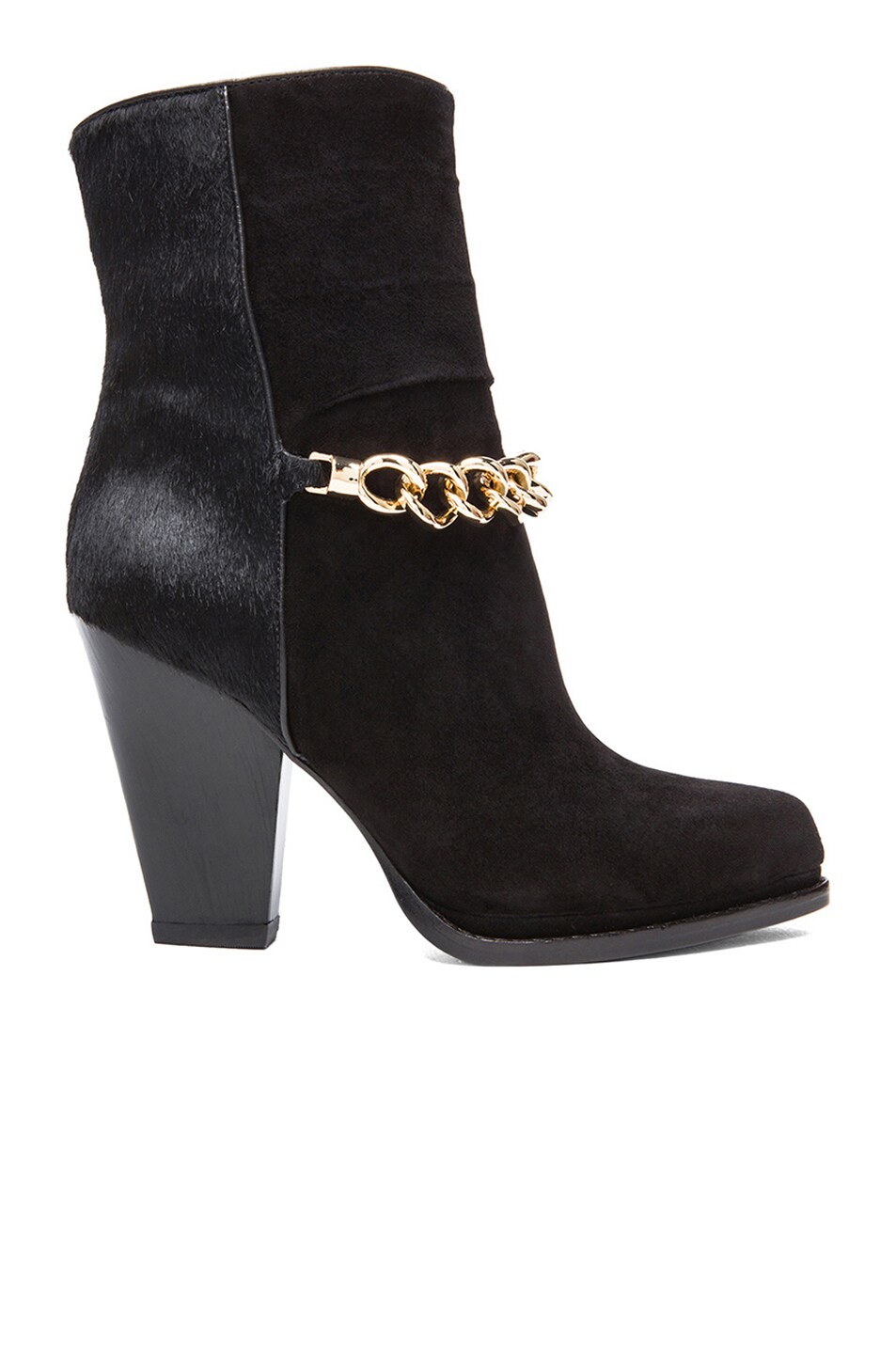 Image 1 of 3.1 phillip lim Chain High Heel Suede & Calf Hair Boots in Black