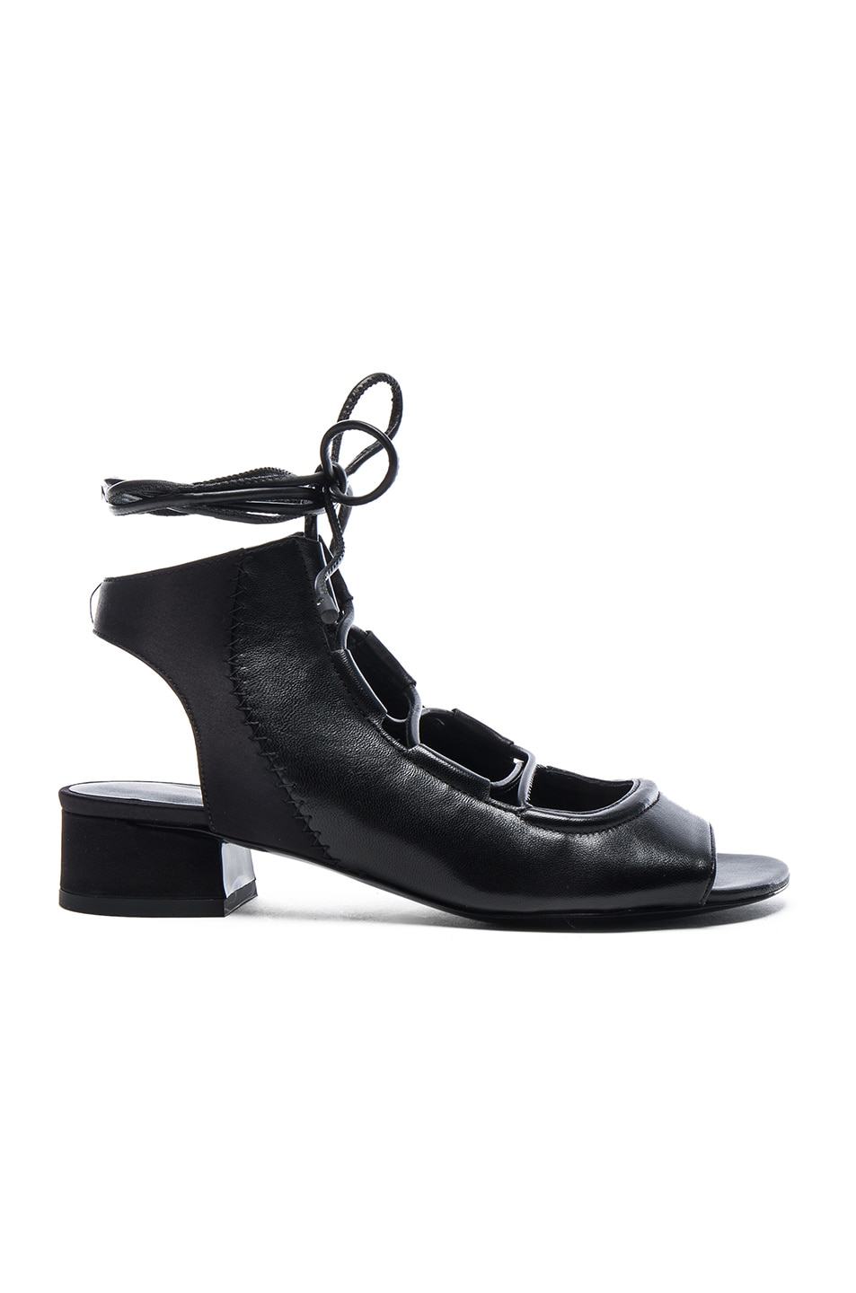 Image 1 of 3.1 phillip lim Leather Drum Lace Up Slingback Sandals in Black