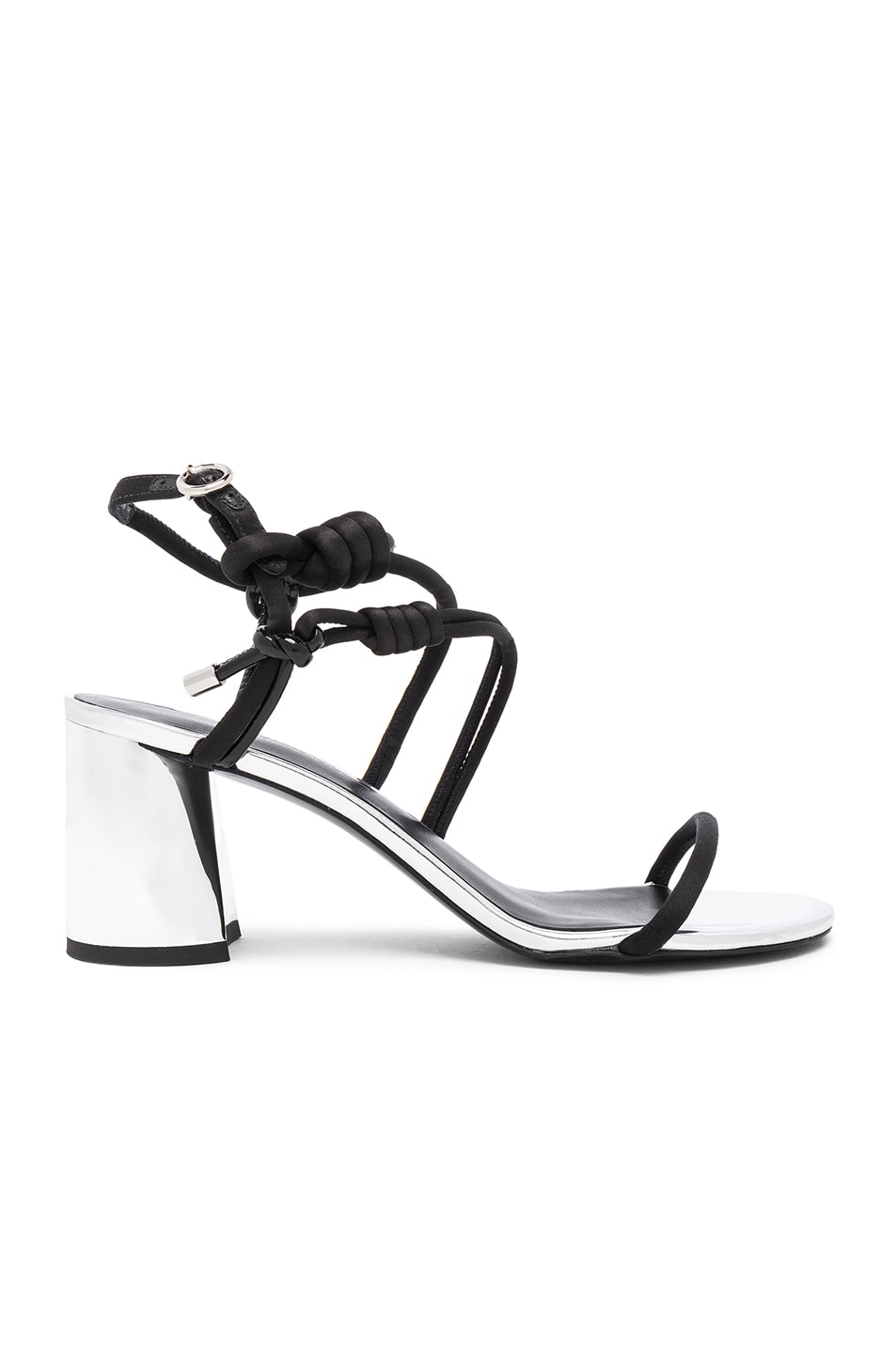Image 1 of 3.1 phillip lim Strappy Leather Drum Heels in Black & Silver