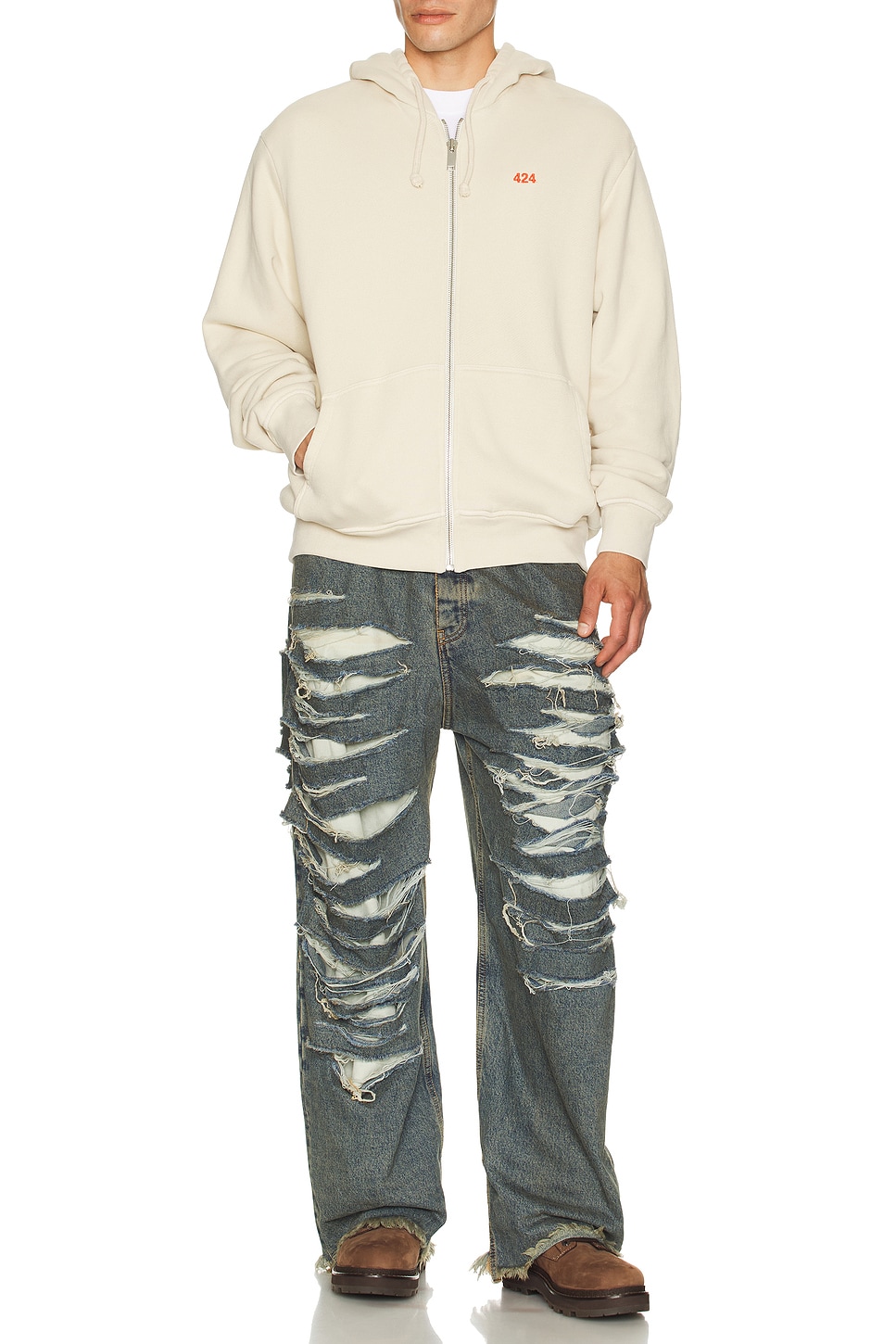 Image 1 of 424 Big Daddy Denim Jeans in Blue & Brown Sugar