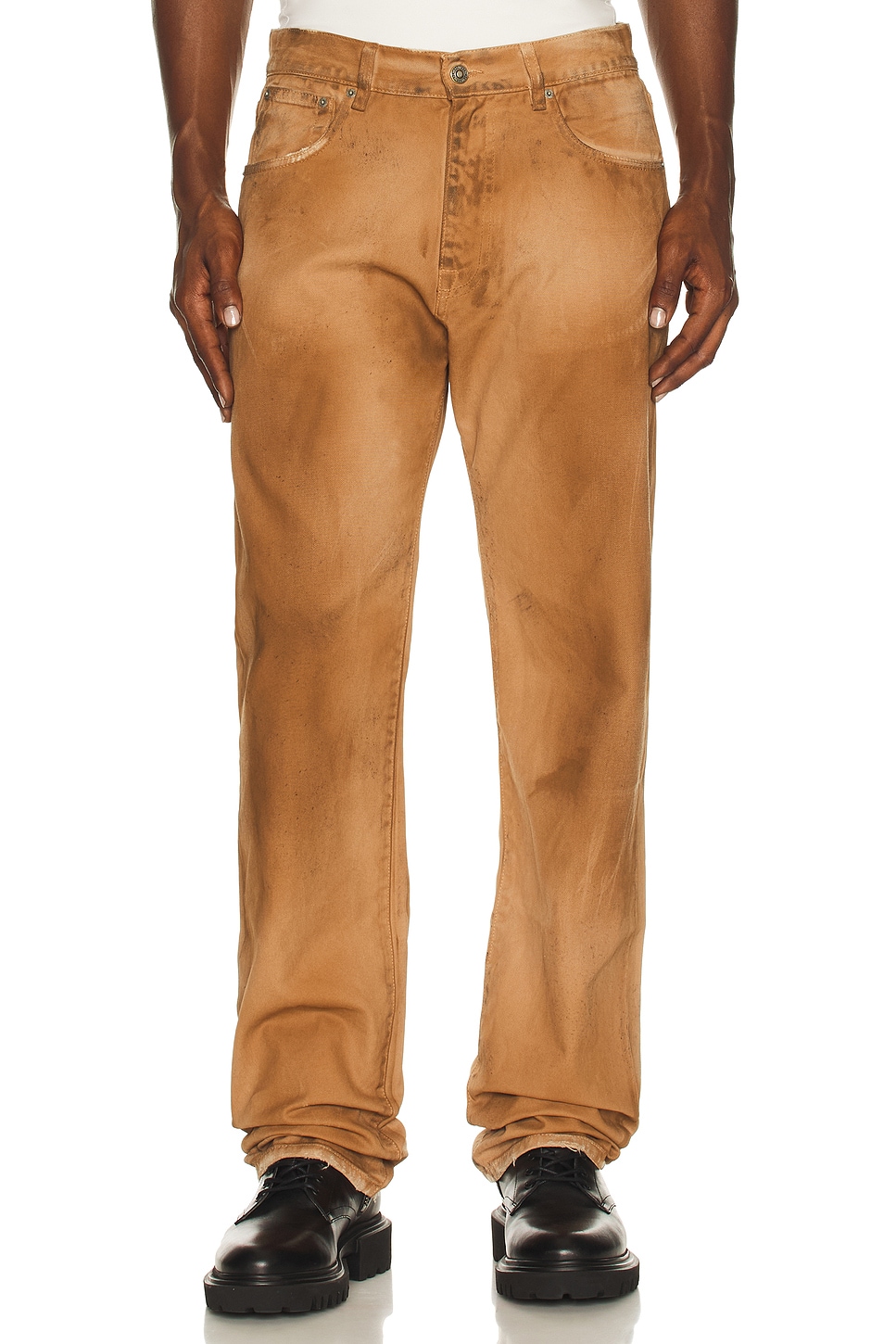 Image 1 of 424 Collection Loose Five Pocket Pants in Sand