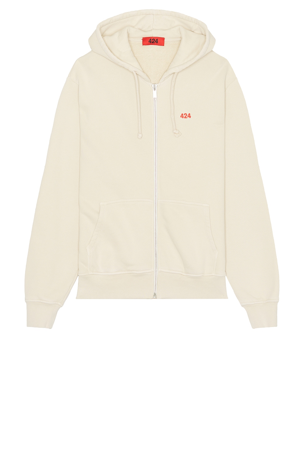 Zip Up Hoodie in Cream