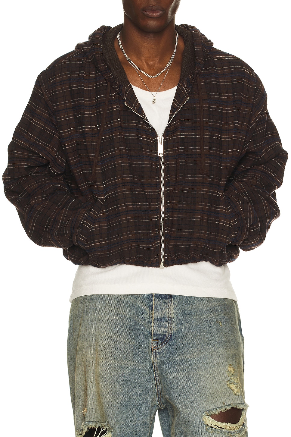 Image 1 of 424 Wrapped Hoodie in Chocolate