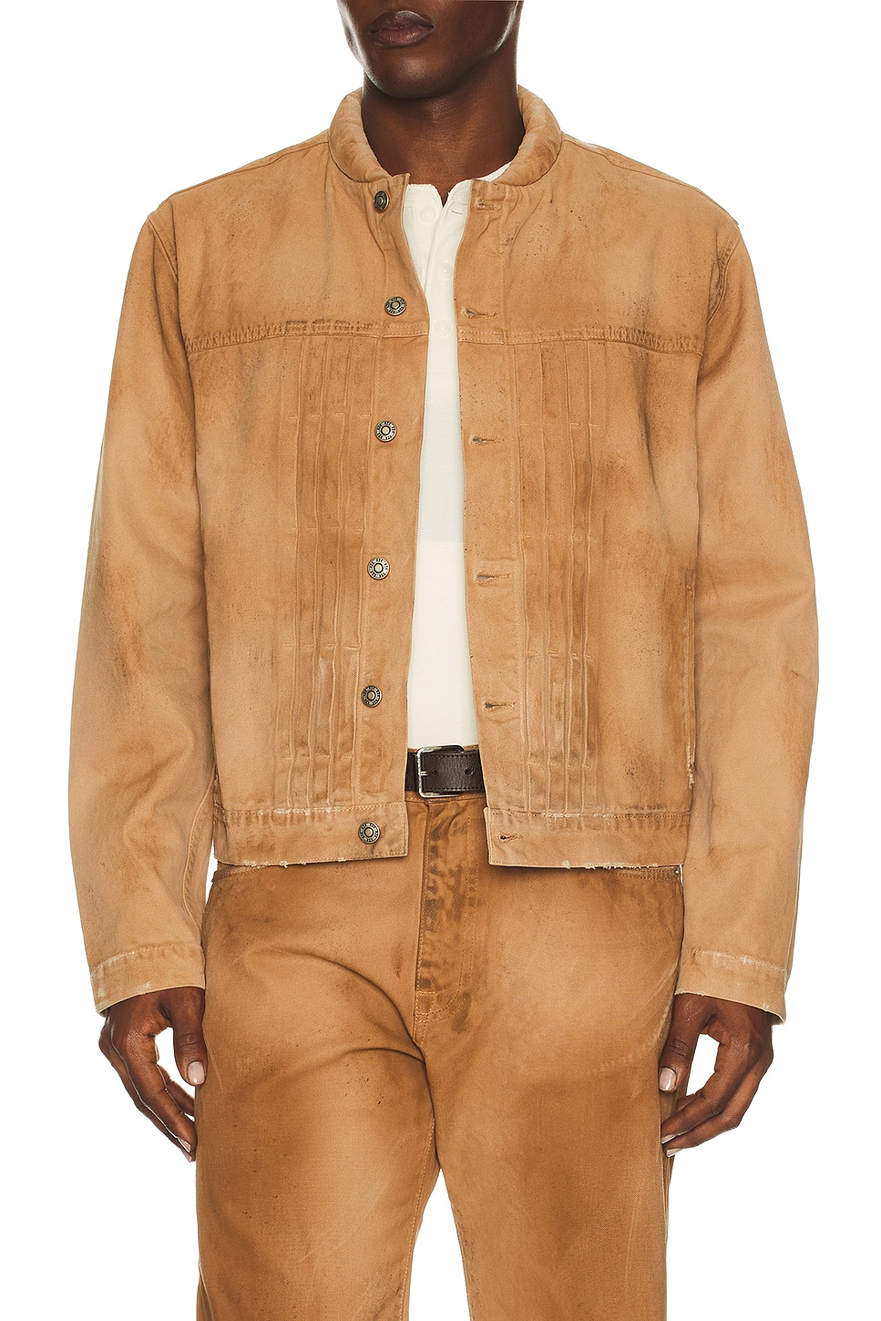 Image 1 of 424 Collection Trucker Jacket in Sand