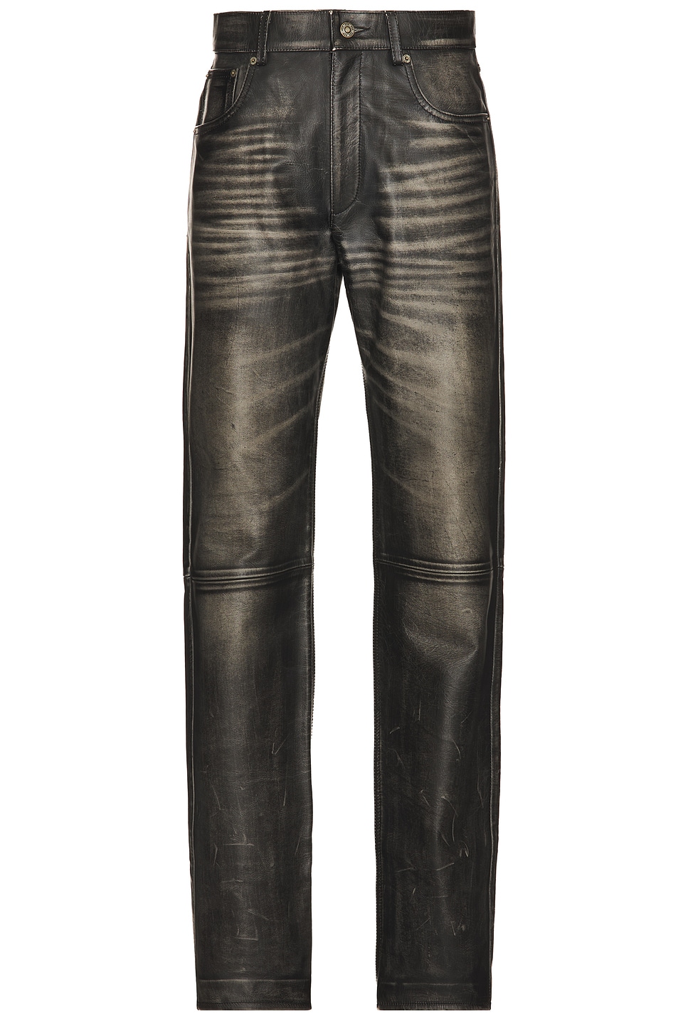 Leather Fivepocket Leather Jean in Black