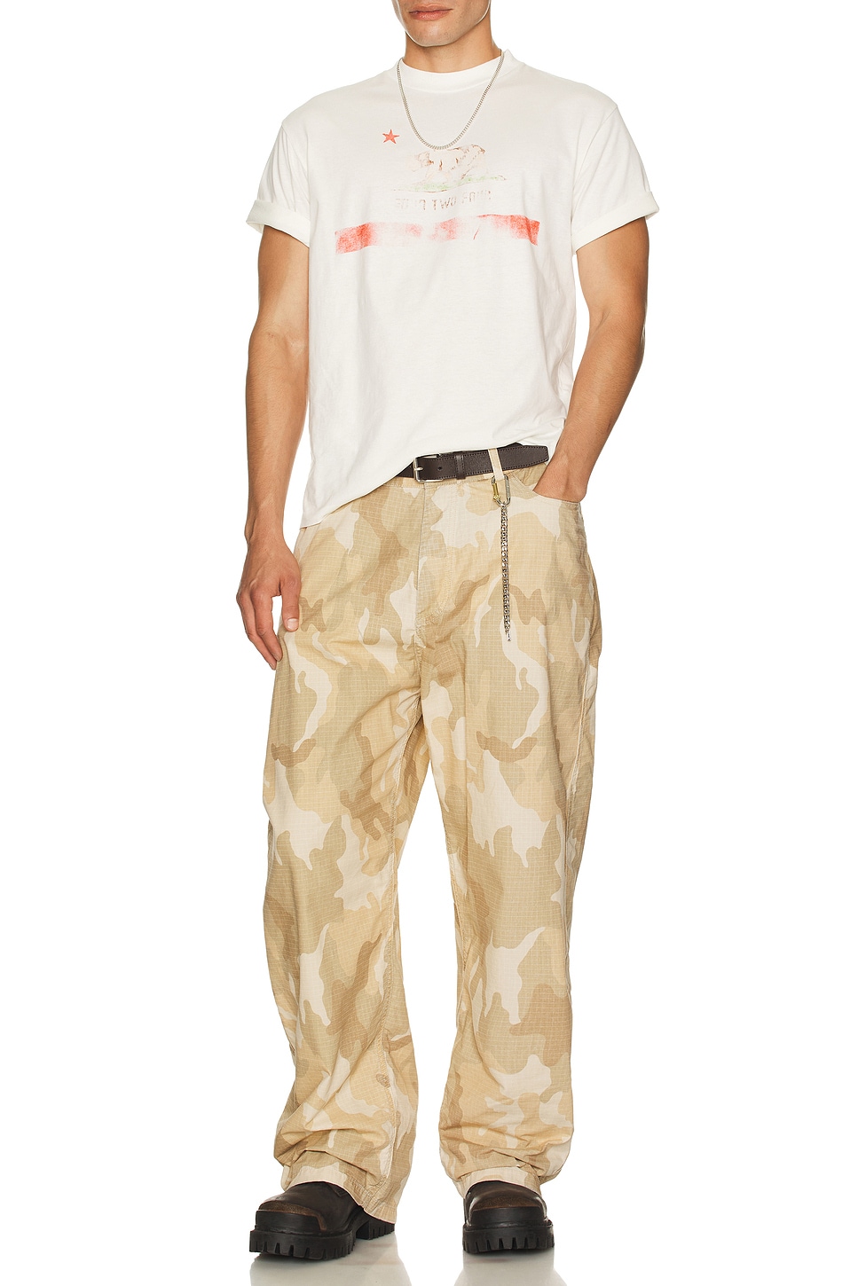 Image 1 of 424 Big Daddy Reversible Pant in Sand Camo & Stone Washed